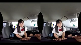 【ハメ撮りVR】マッチングアプリで出会った制服美◯女の淫語責めにメロメロ小悪魔J〇と濃厚中出し密室カーセックス