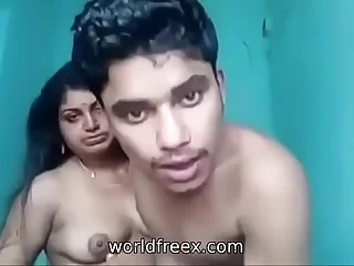 desi aged aunty with the brush son friend