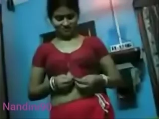 Married wife fuck in red saree and blouse