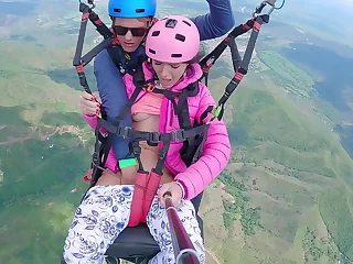 Wet Pussy SQUIRTING IN THE SKY 2200m High In The Clouds while PARAGLIDING